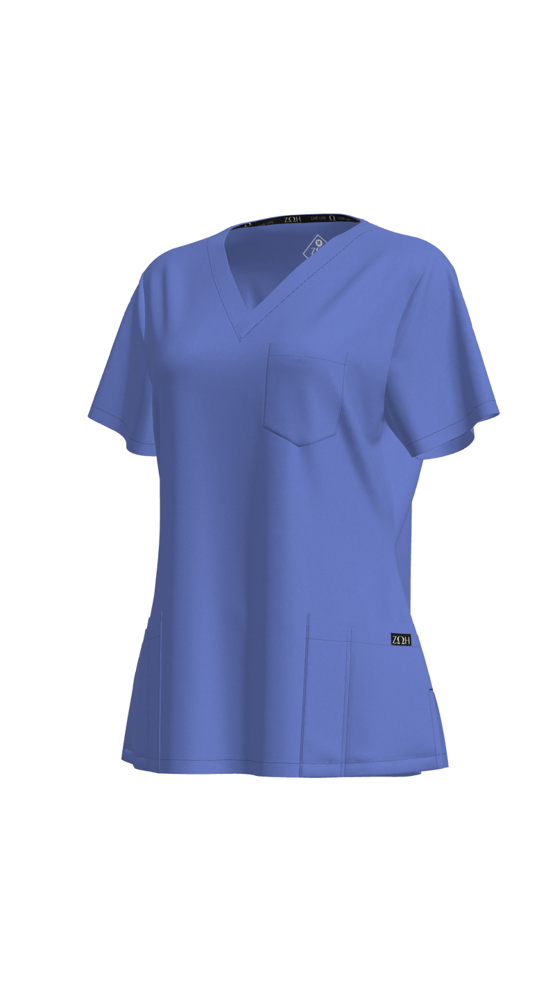 Women's Petite Scrub Top | STYLE 7225 | V-Neck, Multi-Pocket Petite Fit | XXS-XL | Water Resistant