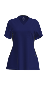 Woman's Contrast Scrub Top | STYLE 7235 | V-Neck, Black Side Panels, Multi-Pocket Design | XXS-XL | Water Resistant