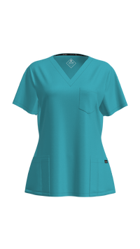 Woman's Petite Scrub Top (Plus) | STYLE 7225X | V-Neck, Multi-Pocket Design | 2XL-4XL | Water Resistant