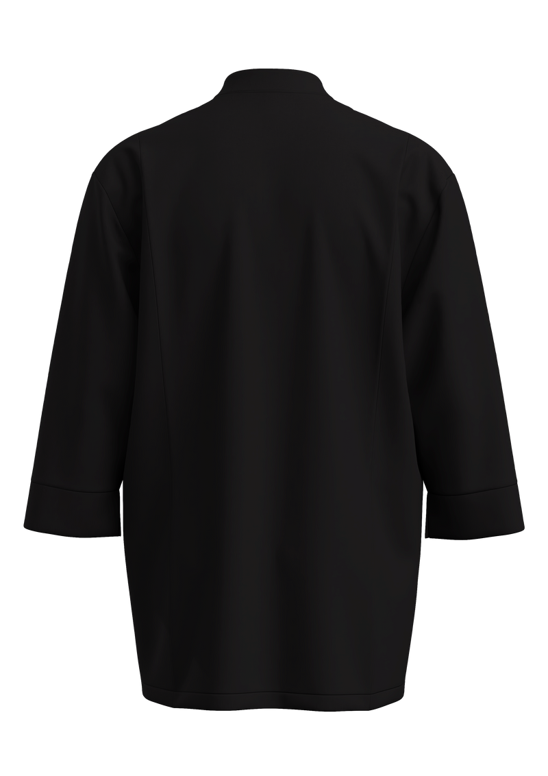 Unisex 3/4 Sleeve Chef Coat | STYLE 9100 | Lightweight, Breathable, Four-Way Stretch | Sizes XS-5XL | Black/White | Anti-Static, Liquid Resistant