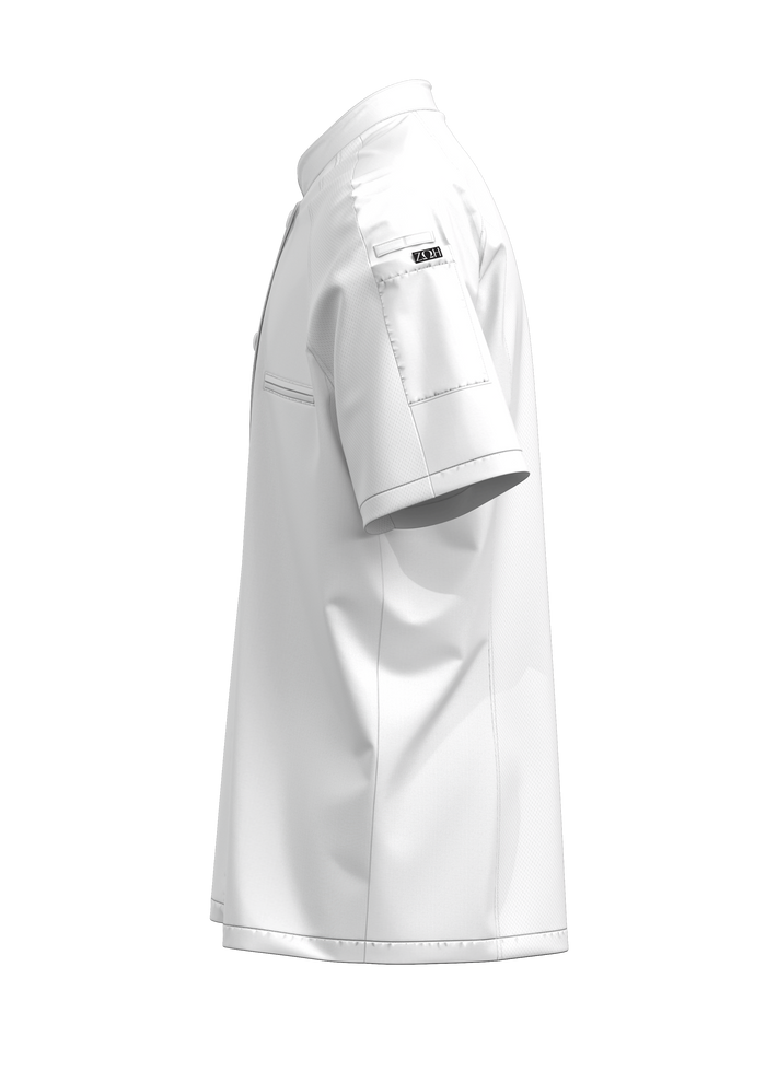 Unisex Short Sleeve Chef Coat | STYLE 9200 | Breathable, Four-Way Stretch, Liquid Resistant | Sizes XS-5XL | Black/White