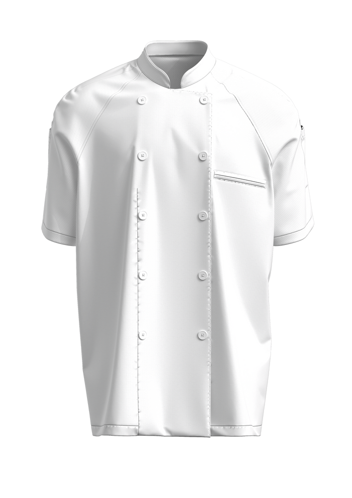 Unisex Short Sleeve Chef Coat | STYLE 9200 | Breathable, Four-Way Stretch, Liquid Resistant | Sizes XS-5XL | Black/White