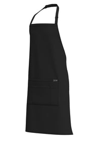 Unisex Multi Pocket Bib Apron | STYLE 9960 | Adjustable Neck Strap, Lightweight, Liquid Resistant | Black/White/Red