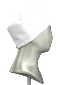 Unisex Pillbox Cap | STYLE 9910 | Adjustable Back, Ponytail Insert, Vented Mesh Top | One Size | Black, White | Liquid Resistant
