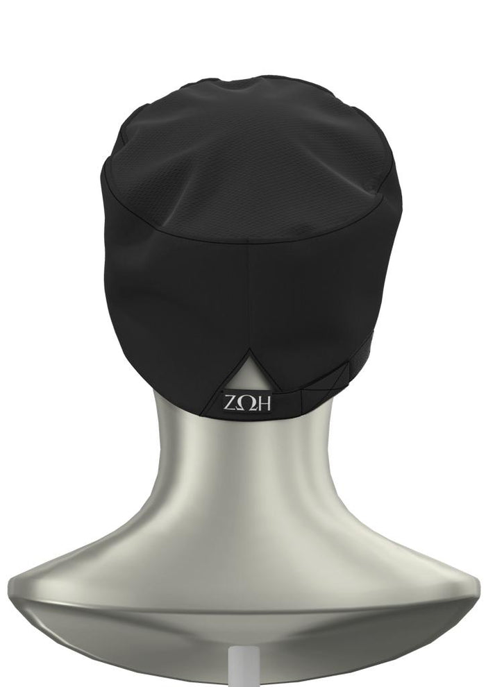 Unisex Pillbox Cap | STYLE 9910 | Adjustable Back, Ponytail Insert, Vented Mesh Top | One Size | Black, White | Liquid Resistant