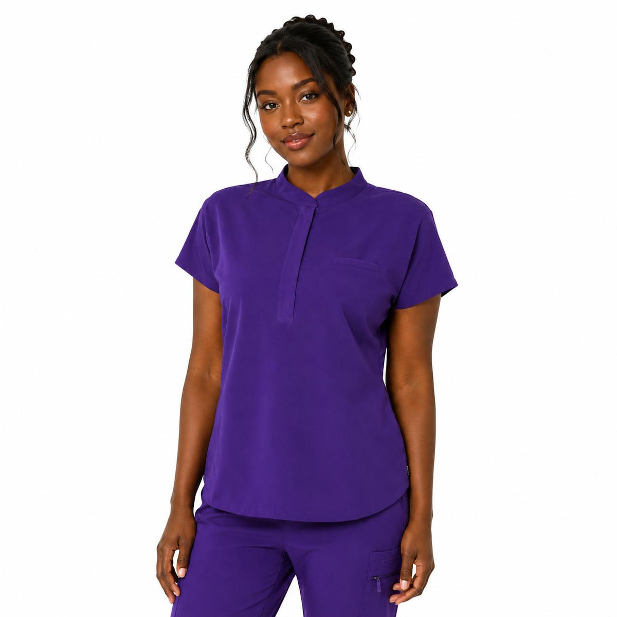 ELEMENT - Women's Mandarin Scrub Top | STYLE TALIA | Zip Front, Cinchable Hem, Loose Fit | 2XS-4XL