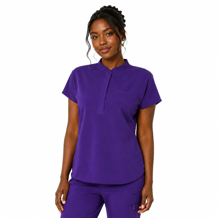 ELEMENT - Women's Mandarin Scrub Top | STYLE TALIA | Zip Front, Cinchable Hem, Loose Fit | 2XS-4XL