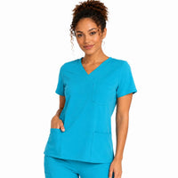FRIENDLY - Women's Petite Scrub Top | STYLE 7225 | V-Neck, Multi-Pocket Petite Fit | XXS-4XL | Water Resistant