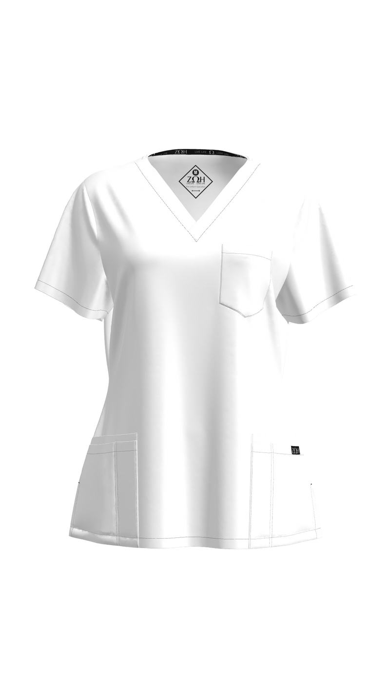 Women's Petite Scrub Top | STYLE 7225 | V-Neck, Multi-Pocket Petite Fit | XXS-XL | Water Resistant